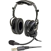 ASA AirClassics HS-1A Pilot Headset Durability - 23 dB Noise Reduction - Noise-Canceling Mic - Stereo/Mono - Essential Aviation Headset - General Aviation Headsets for Pilots