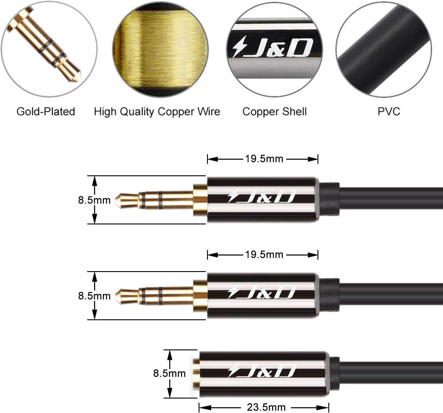 J&D 3.5 mm to 2 X 3.5 mm Cable - Image 4