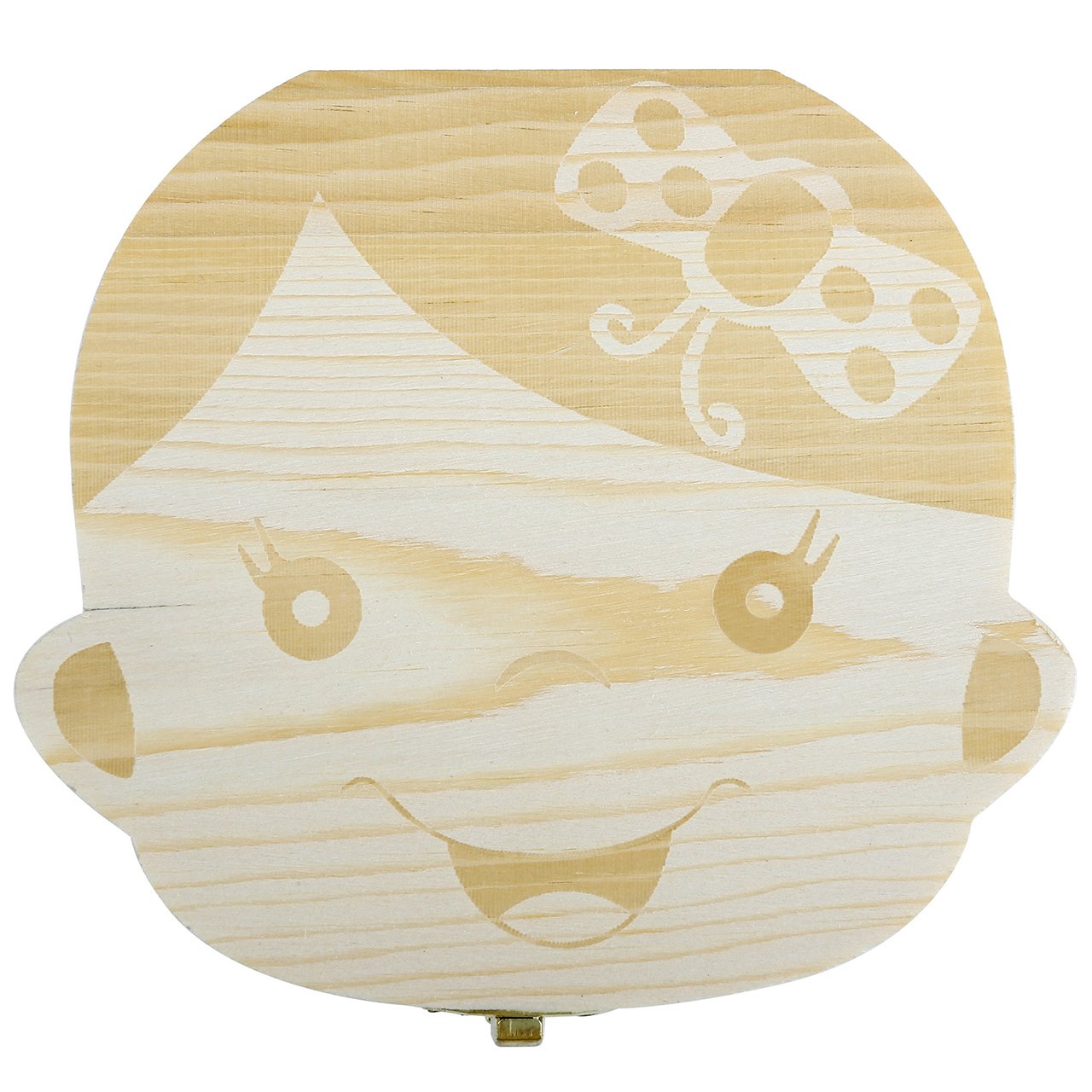 Mogoko baby Kinder Original Holz Haar Milchzahndose Milchzähne Zähne box Kasten mit Englisch Version Souvenir Aufbewahrungsbox (Mädchen)