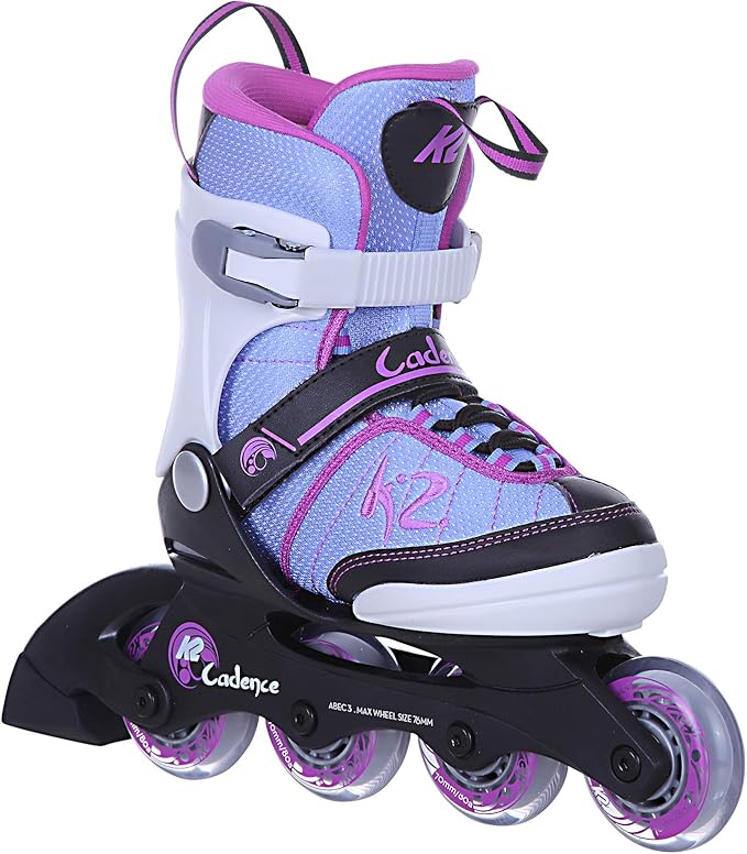 K2 Cadence Jr Girl Inline Skates, Girls, Inline Skates, 30C0350, White Light Blue