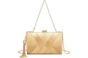 LETODE Women's Elegant Tassel Pendant Silk Evening Bag Clutch Purse for Bride Wedding Prom Night Out Party