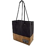 Cute Tote Bag Aesthetic - 1 Pack Large Trendy Designer Tote Bag with Handles, Black & Brown Washable Rugged Kraft Paper Shopp