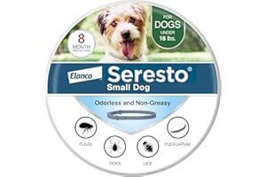 Small Dog Vet-Recommended Flea & Tick Treatment & Prevention Collar for Dogs Under 18 lbs. | 8 Months Protection. Seresto