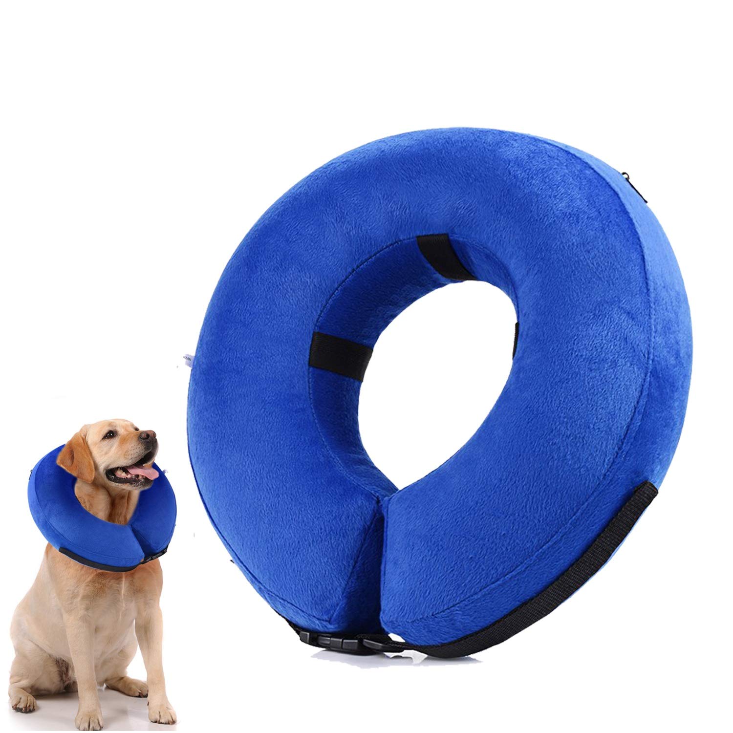 Dog Inflatable Recovery Collar,Adjustable Elizabethan Collar for Pets Recovery from Surgery and Wounds (L)