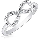 TILO JEWELRY 925 Sterling Silver Forever Infinity Ring with CZ