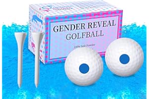 FIEKEICC Gender Reveal Golf Balls Exploding Golf Ball-2Pink&2Wooden Tees per Pack-Girl or Boy Baby Reveal Ideas Party Supplies Exploding Powder Biodegradable Golf Balls Funny Idea