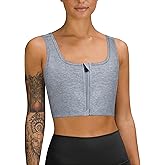 LEINIDINA Chest Binder Tomboy Transgender FTM Square Collar with Front Zipper Binder Bra Tank Top