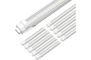 Plan Hoot (Package of 10 Lights) F96T8 F96T12 HO/CW/R17D Replacement 8 FT 60 WT 6500K ETL Listed 8000 Lumens Milky | Clear Le