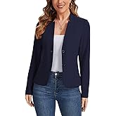 LADI TREND Blazers for Women Long Sleeve Notch Collar Blazer Button Front Casual Work Office Suit Jackets with Pockets