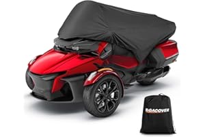 BIGACOVER for Can-Am Spyder RT Cover - Windproof Half Cover, Sun & Heat Protection, Waterproof - 2020-2023 RT Touring/Sports ST (Black)