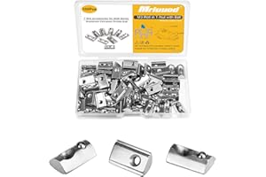 MRIUUOD M3 Roll in Spring Loaded T Nut 100pcs M3x0.5mm T-Nuts Carbon Steel Nickel Plated for 20x20 20 Series Aluminum Extrusions 3D Printer Replacement Tiny Nuts
