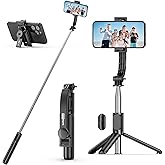 SelfieShow Selfie Stick, Extendable Selfie Stick Tripod with Wireless Remote and Tripod Stand, Portable, Lightweight, Compatible with iPhone 17 16 15 14 13 12 Pro Xs Max/Samsung Smartphone and More