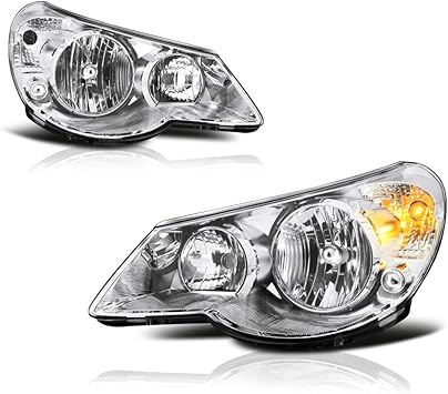 Amazon Com Vipmotoz For 2007 2010 Chrysler Sebring Headlights Metallic Chrome Housing Driver And Passenger Side Automotive
