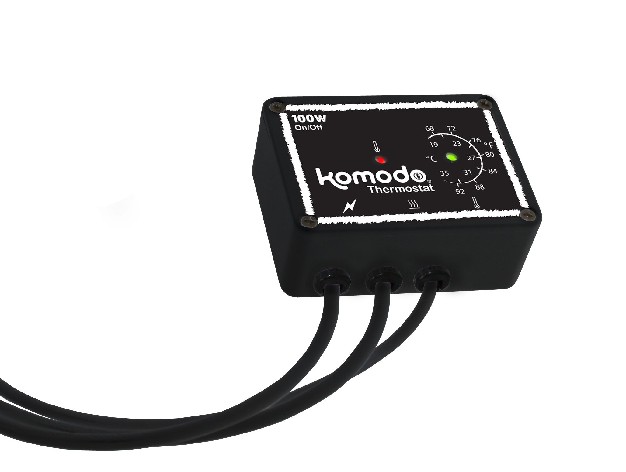 Komodo Thermostat Adjustable Tamper Resistant Dial with Audible & Visual Indicator Reptile Terrarium Vivarium Temperature Control 300W