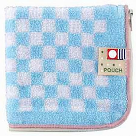 Amazon 今治タオル どっとポーチ ファスナー付 タオルハンカチ ブルー Layup 日用品
