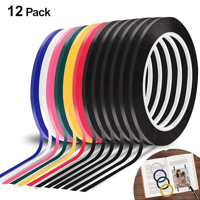 12 Rolls Whiteboard Gridding Graphic Tape, 1/8" X 72yd Graphic Chart