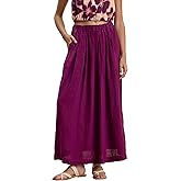 VELVET BY GRAHAM & SPENCER Women's Linda Woven Linen Skirt, Grapes