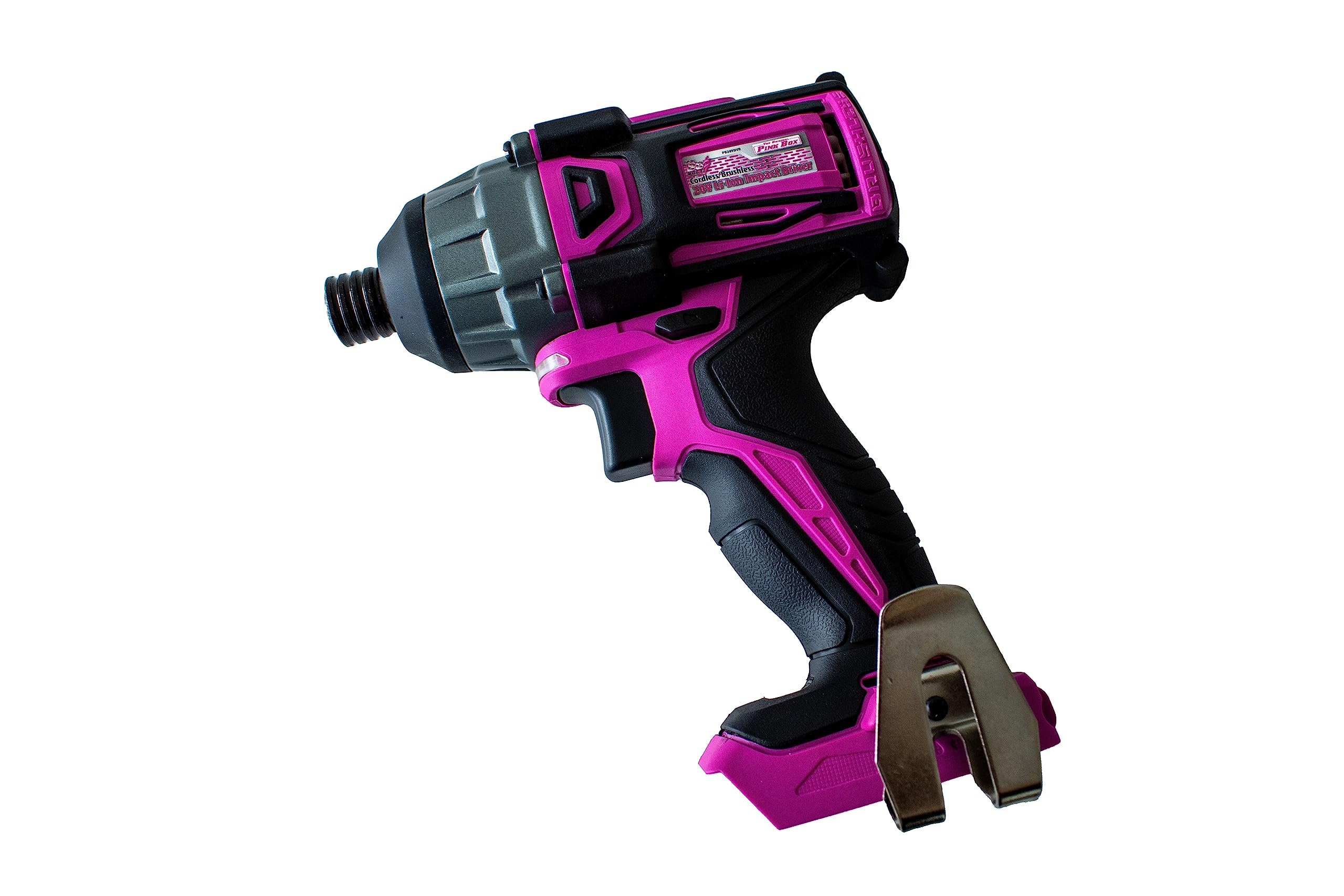 Photo 1 of The Original Pink Box 20-Volt Lithium-Ion Brushless Cordless ¼-Inch Impact Driver (Tool Only- Battery Not Included), Pink