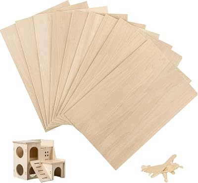CIOKIT Balsa Wood Sheets 10Pcs 300x200mm Unfinished Thin Basswood for DIY