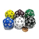 Set of 6 Triantakohedron D30 30 Sided 33mm Jumbo Dice - Assortment of Colors
