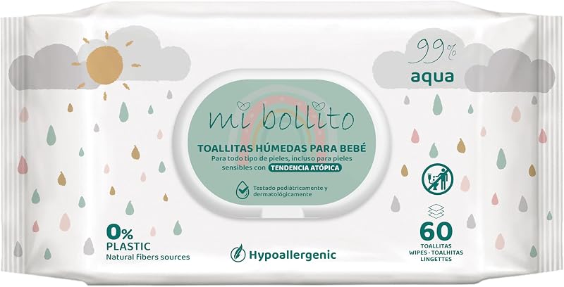 - Toalhitas para bebés 99% Aqua Pure, 100% fibras vegetais, 480 toalhetas, 8 pacotes, pH neutro, pele sensível e atópica, sem perfume, adequadas para recém-nascidos (embalagem de 8)