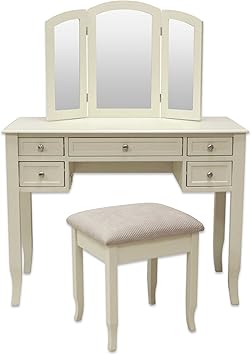 Amazon Com Hlc Charlotte 2 Piece Vanity Set With Power Strip And Usb In Ivory Furniture Decor