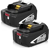 2Pack 18V 6000mAh BL1860B Batteries Replacement for Makita 18V Battery Lithium ion Compatible with Makita 18Volt LXT Battery BL1860 BL1850B BL1840B BL1830B BL1815 LXT400 Cordless Tools