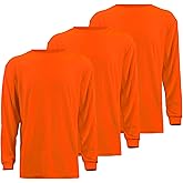 LOVPOSNTY Hi Vis Construction Shirts for Men Long Sleeve 3 Pack Safety High Visibility Work Shirt