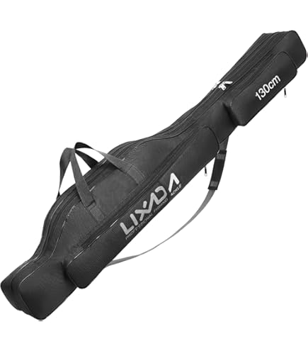 Conskyee Portable Foldable Fishing Rod Case, Fishing Pole Bag, Double Layer Oxford Travel Storage for Short Rods & Reels, Compact for Backpack (80cm/2.62ft) : Sports & Outdoors