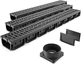 Vodaland EASY 2 Plastic Channel Drain Kit 1000mm L x 125mm W x 72mm D view 1