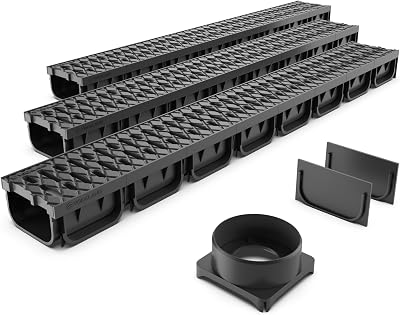 Vodaland EASY 2 Plastic Channel Drain Kit 1000mm L x 125mm W x 72mm D