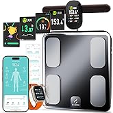CLORIS Digital Smart Scale FSA&HSA Eligible for Body Weight Fat BMI Muscle Mass 28 Body Composition Measurement Health Analyzer 8 Electrodes with App Bluetooth, Full-Color TFT LCD