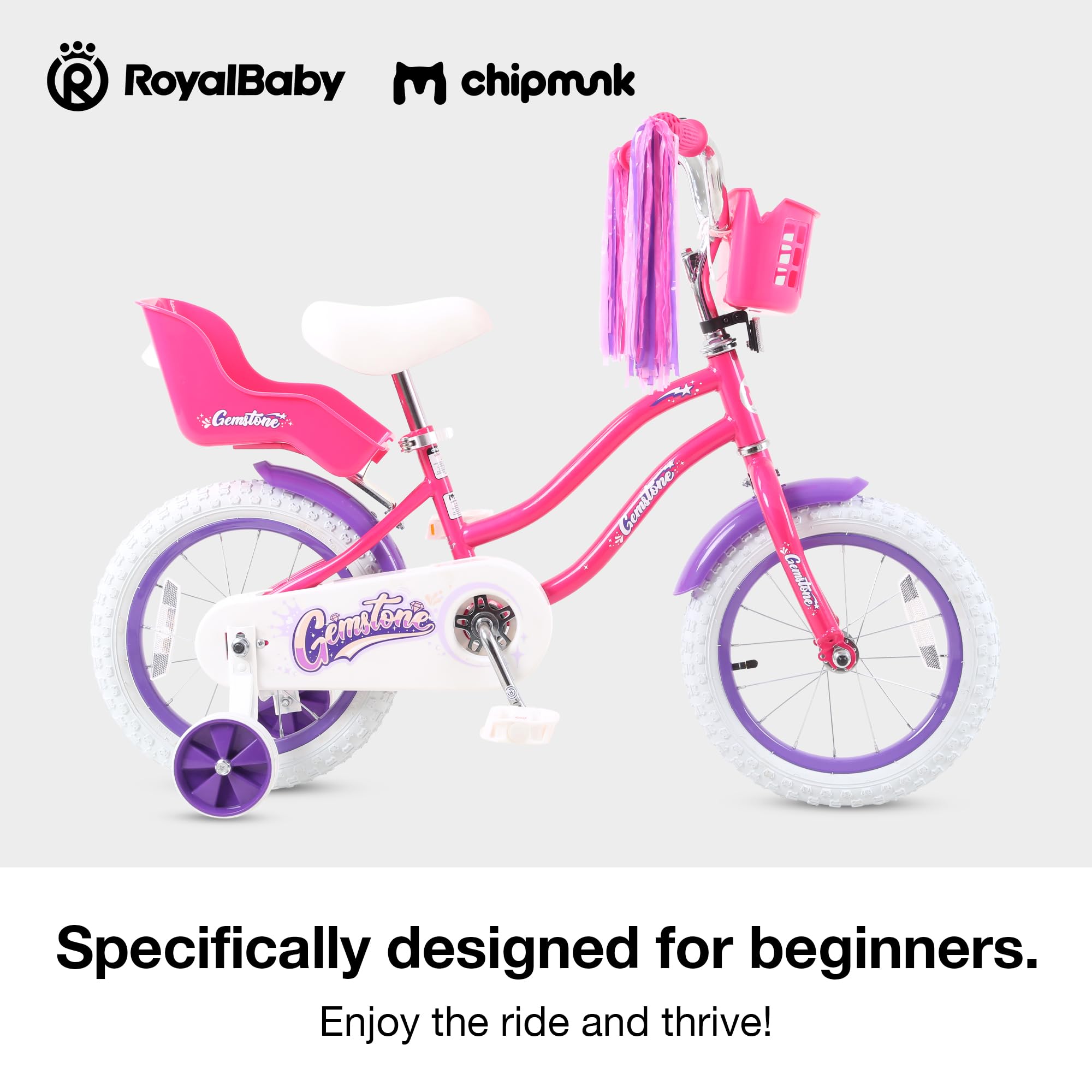 RoyalBaby Chipmunk Kids Bike Toddlers 12 14 16 18 Inch Wheel Bicycle Beginners Boys and Girls, Multiple Color Options