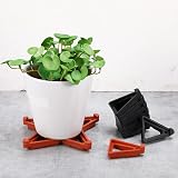 Partideal 48pcs Plant Pot Feet Triangular Riser Stands Black & Orange view 7