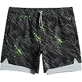 maamgic Mens Workout Shorts 2 in 1 Stretch 5" Gym Shorts Running Shorts with Compression Liner Zip Pocket