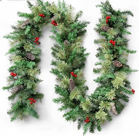 Stella Di Natale Foglie Appiccicose.Mh Corona Di Natale Albero Di Natale Vite 270 Cm Criptato Misto Di Neve Appiccicosa Decorazione Natalizia Rattan Mall Porta Decorativa Appesa Albero Di Natale Color D Amazon It Casa E Cucina