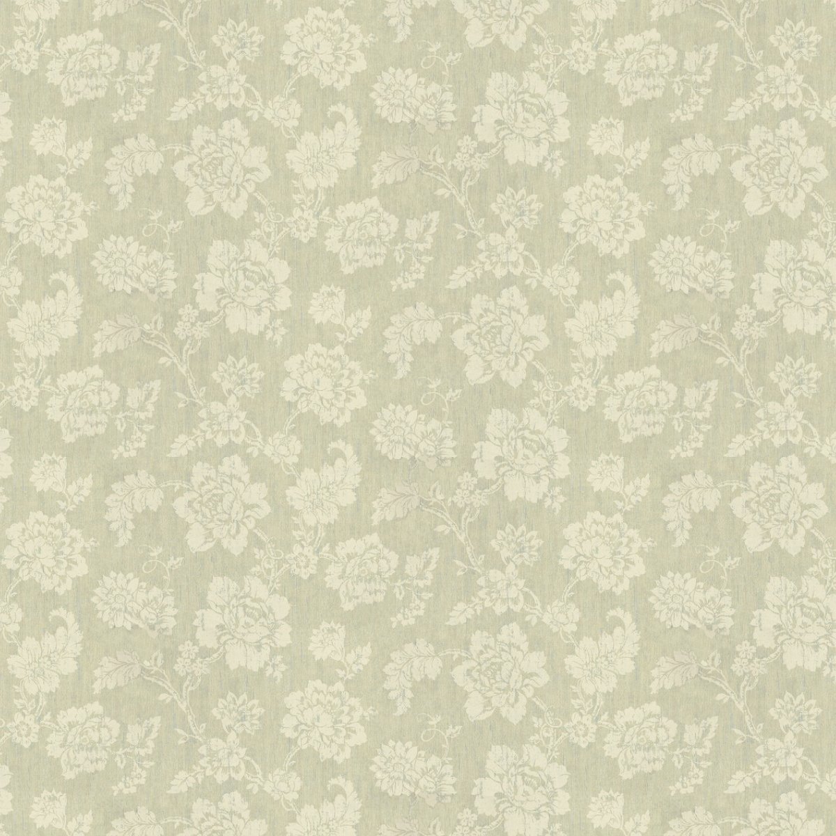 Pack of 5 Dolls House Miniature Cream Floral Pattern On Light Green Fabric Style Print Wallpaper