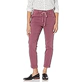 Paige Womens Christy Pant High Rise Tapered Cuffed Above The Ankle in Black Shadow