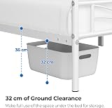 Yaheetech 3ft Single Bed Frame Slatted Metal with Cloud Headboard White view 7