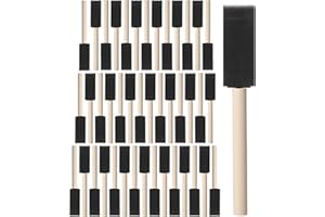 Bates- Foam Paint Brushes, 1 Inch, 40 Pack, Black Foam Brushes for Painting with Lightweight Wooden Handles