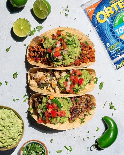 ORTEGA TORTILLAS, CAULIFLOWER & FLOUR, 8 INCH, 8 TORTILLAS