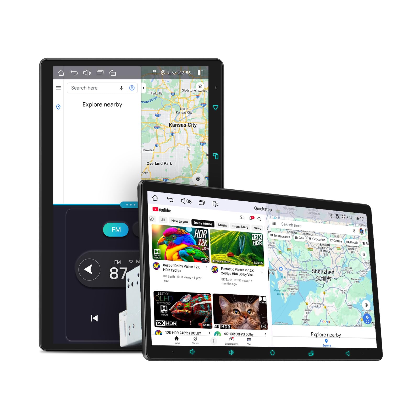 Photo 1 of JOYING Double Din Car Stereo Manual Rotation Car Radio 11.6 inch Android 13 Head Unit 8GB+128GB with CarPlay & Android Auto, Mirror Link, AM/FM, Bluetooth(JY-UTD11N8-MR)