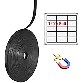 Magnetic Whiteboard Tape for Office,Fine Line Gridding Tape - 1/5 in x 40 yd x 24 mil,High Energy Thin Strip Magnets,Black 120 Feet