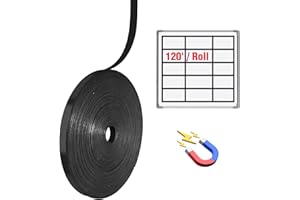 CHUNNIAO Magnetic Whiteboard Tape for Office,Fine Line Gridding Tape - 1/5 in x 40 yd x 24 mil,High Energy Thin Strip Magnets,Black 120 Feet