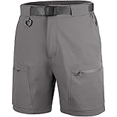 FREE SOLDIER Men's Cargo Hiking Shorts with Belt Lightweight Quick Dry Tactical Shorts with Pockets for Casual Work Golf