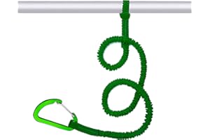 MOOCY Kayak Paddle Leash, 3-7 ft Stretchable Strap Lanyard for SUP, Canoeing, Fishing Accessories - Secure Bungee Rod Holder Tether