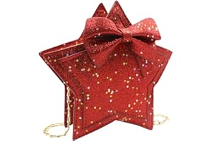 ZGMYC Little Girls Glitter Sequins Crossbody Purse Star-Shaped Bowknot Shoulder Bag Satchel