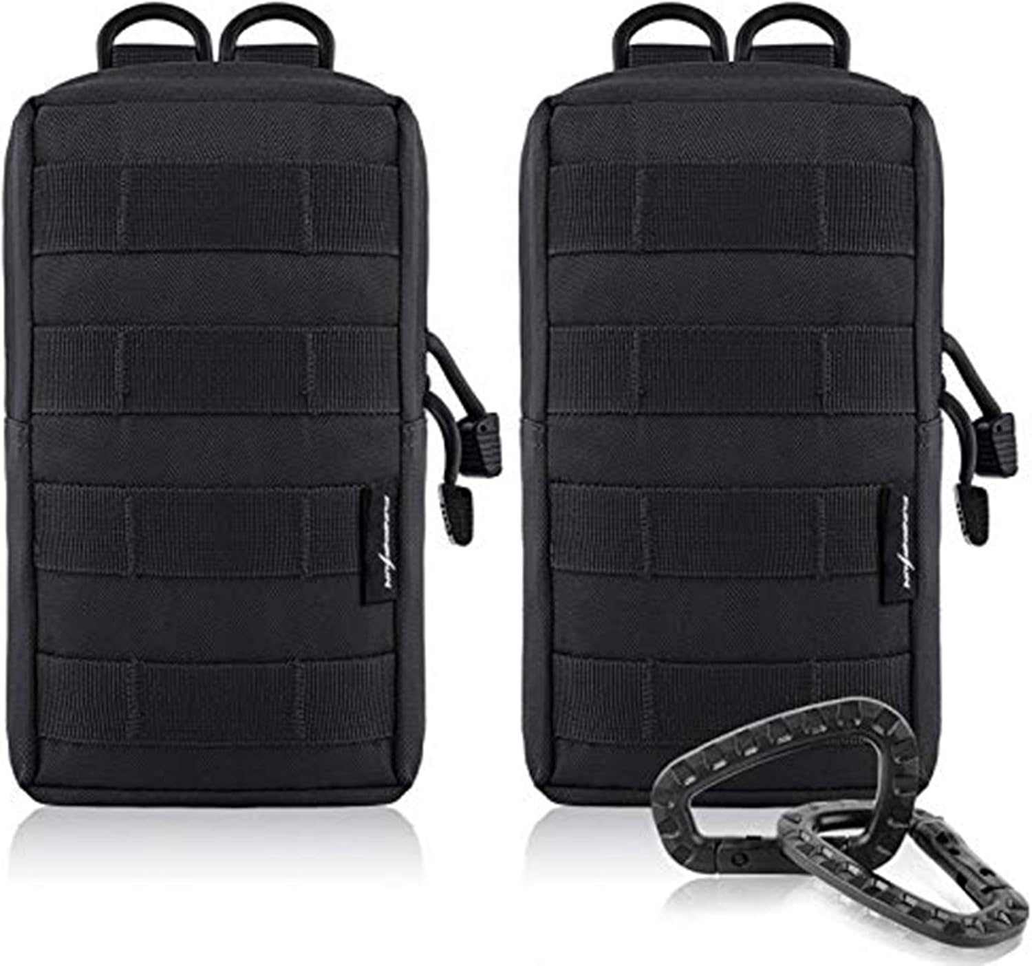 FUNANASUN 2 Pack Molle Pouches Tactical Compact Water Resistant EDC Pouch (Black) : Sports & Outdoors