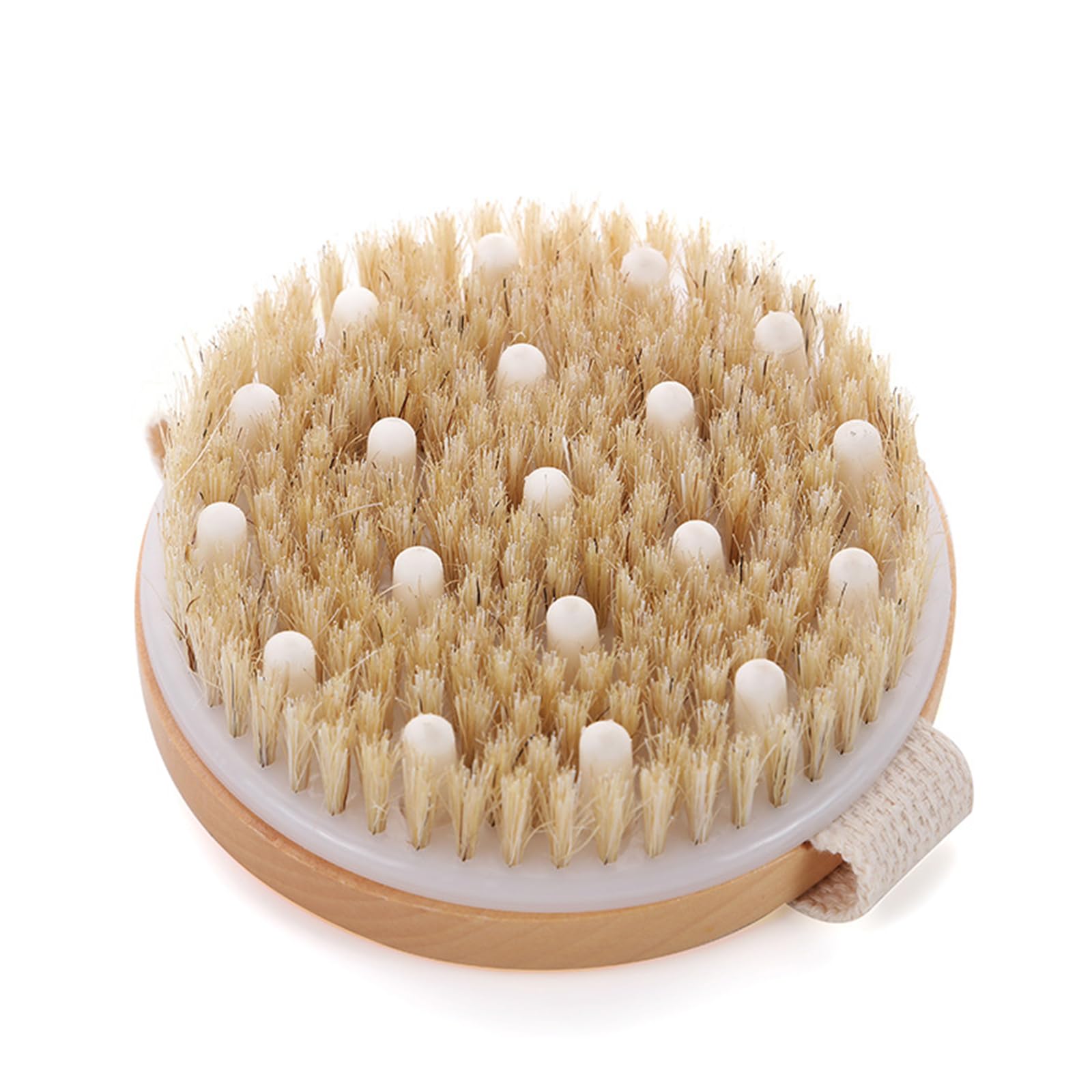 Onezebra Dry Brushing Body Brush, Dual-Use Dry Brush and Shower Brush with Natural Bristles, Body Brush for Lymphatic Drainage, Exfoliating Dead Skin and Cellulite