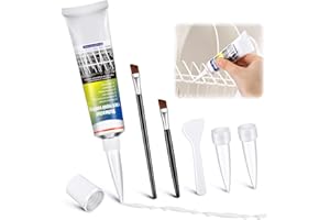 Avenuebool 1.7oz Dishwasher Rack Repair Coating, White Dishwasher Vinyl Rack Rust Touch Up Paint Kit, Insulation and Waterproof, High and Low Temperature Resistant